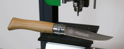 Knife engraving on blade