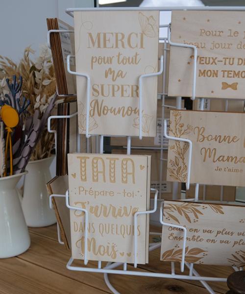 Laser engraved wooden cards 