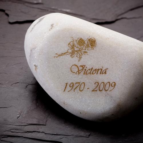 Funeral stone engraved
