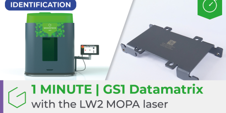 ⏱️ 1 Minute | GS1-standard datamatrix marking with the LW2 MOPA laser marker