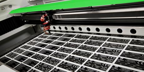 CE Plate engraved with industrial laser