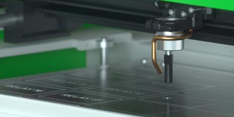 LS100 laser engraver - interior view