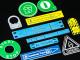Colorful ID tags engraved for labeling, safety signage and equipment identification